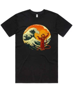 Maestro of the Sea Japanese Great Wave Cotton T-Shirt Unisex Tee Black - Picture 1 of 9