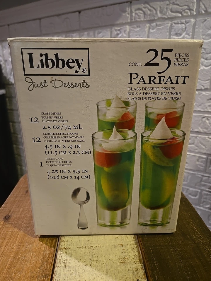 Libbey Just Desserts Clear Glass Mini Parfait Bowls Set Of 25 Piece New In Box - Image 1 of 4