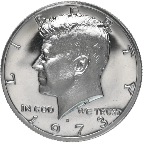 1973 S Kennedy Half Dollar Gem CN-Clad Proof Coin Cover