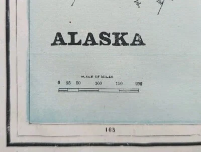 Vintage 1891 ALASKA Map 13"x11"  Old Antique Original ALEUTIAN ISLANDS JUNEAU AK - Image 1 of 4