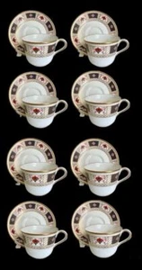 8 ROYAL CROWN DERBY BORDER CUP and SAUCERS 1986 original owner - Picture 1 of 19