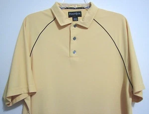 FOOTJOY FJ Golf Polo Large Yellow Black Piping Polyester Shirt - Bild 1 von 7