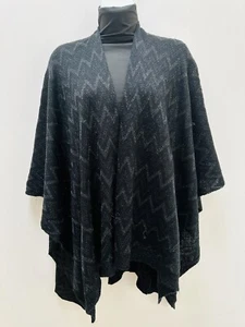NEW Collection 18 Black Metallic Silver Thread Shawl Wrap Scarf 54” X 44” - Picture 1 of 4
