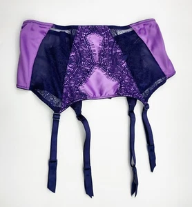 Ann Summers The Siren Waspie Suspender Belt Purple/Navy XS 4-6 New Tags BOX 2 - Picture 1 of 1