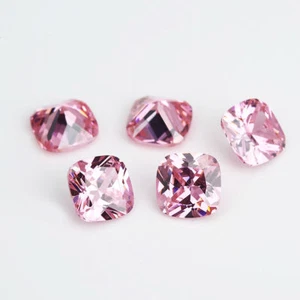 50pcs 5x5~15x15mm Cushion Pink loose cz stone cubic zirconia gemstone - Picture 1 of 5