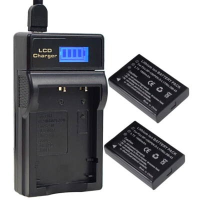 2x Battery +USB LCD Charger for NP-120 NP-120B Ordro HDV-D325 HDV-D395 HDV-V7 - Image 1 of 4