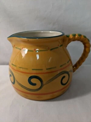 Jarra de cerámica Pfaltzfraff Yellow Swirl Villa Della Luna KOLPEN 2004 MARY 4,5" Foto 1 de 4