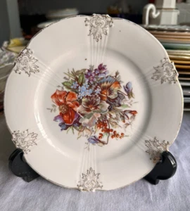 Antique Bavaria ZS Zeh Scherzer & Co Wild Purple pansies Plate 7 1/4" Antique - Picture 1 of 3