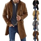 Coat Double Breasted Lapel Neck Mens Winter Trench Coat Outwear Overcoat
