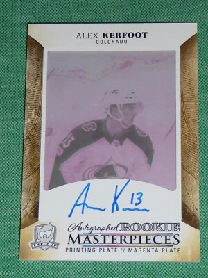 2017-18 The Cup ALEX KERFOOT Auto Magenta Printing Plate RC 1/1 Rookie TORONTO - Image 1 of 2