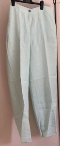 Very Light Green Linen Oska Trousers - Picture 1 of 17