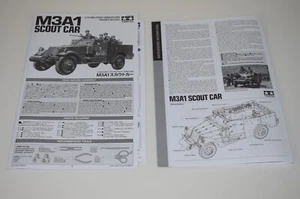 TAMIYA M3A1 SCOUT CAR 35363 ⭐PIEZAS⭐ FOLLETO DE INSTRUCCIONES E INFORMACIÓN DE FONDO 1/35 - Imagen 1 de 3