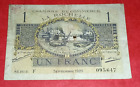 BILLET CHAMBRE DE COMMERCE LA ROCHELLE - 1 FRANC 1920 - Avec Filigrane