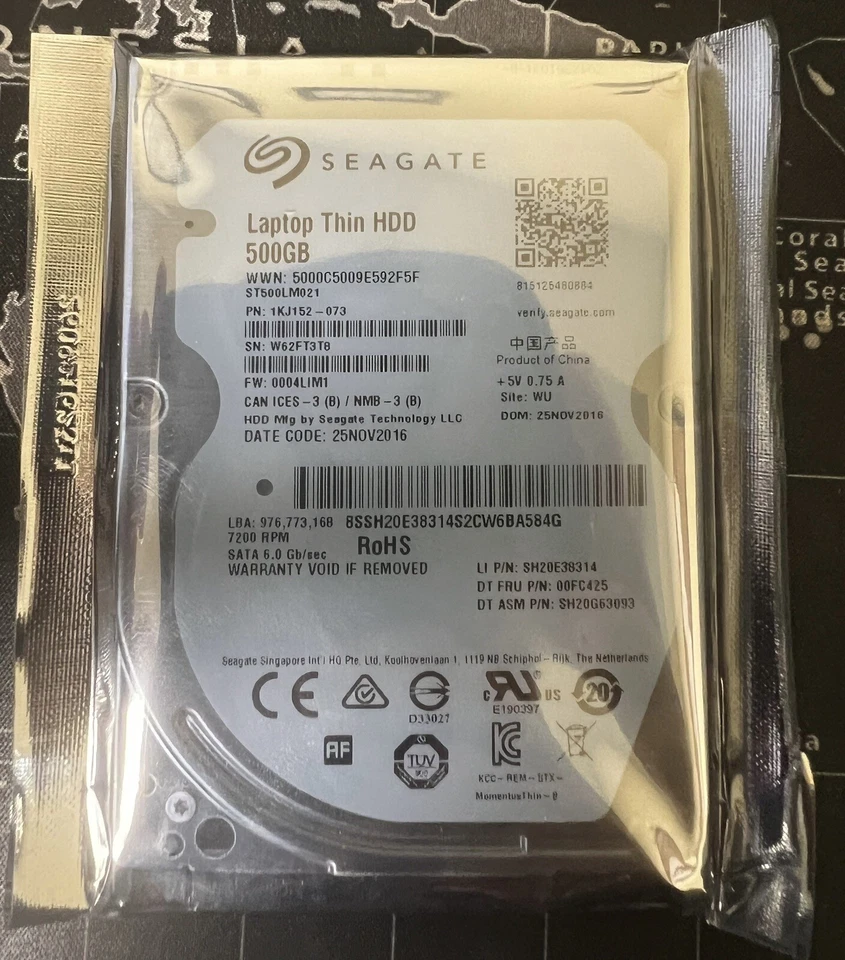 **ZERO HOURS**-ST500LM021-Seagate Laptop Thin HDD 500GB 2.5"SATA 6Gb/s HD - Image 1 of 1