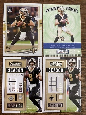 Drew Brees Lot! 2020 Optic, Winning Ticket Insert + Base. Saints, Final Season - Image 1 of 4
