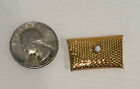 Barbie Or Like  Vintage Metallic Gold white pearl button Dimple Clutch Purse