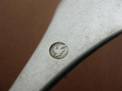 Moneda Plata 8 5/8" Cuchara con Marca Águila - Fabricante?? c1800's Foto 1 de 4