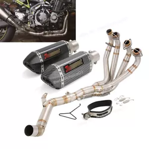 For Kawasaki Z900 2017-2024 Full System Motorcycle Header Pipe 51mm Exhaust Tips - Picture 1 of 16