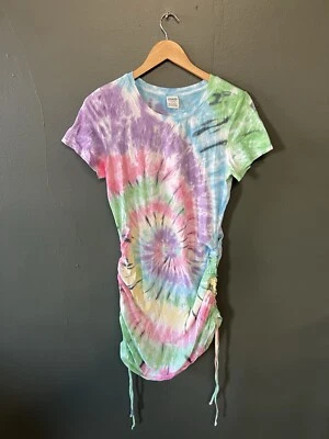Pink by Victoria Secret Womens Tie Dye Short Sleeve Shirt Dress Size Large - Image 1 of 3