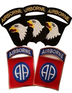 Lot de 5 Patches US 82nd et 101st Airborne para D-Day cut edge WW2 - REPRO - Foto 1 di 1