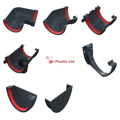 Freeflow Deep Flow 116mm Gutter Rain Water Fittings in Anthracite Grey RAL 7016 - Image 1 of 2