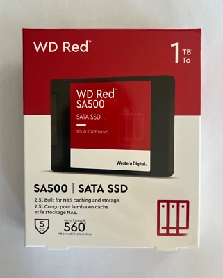 NEW! WESTERN DIGITAL RED WDS100T1R0A 1TB 2TB SOLID STATE DRIVE 2.5 INTERNAL SATA - Image 1 of 2