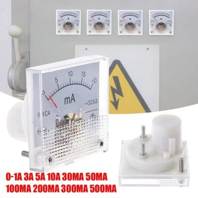 3A 5A 10A 300mA 500mA DC Amp Meters Measuring Tool Analog Panel Meter Ammeter - Image 1 of 4