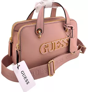 GUESS PEPPERIDGE LOGO SATCHEL & CROSSBODY BAG HANDBAG Pink • AUTHENTIC New BNWT - Picture 1 of 22