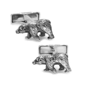 Sterling Silver Bear Cufflinks - Picture 1 of 4