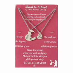 Back to School Matching Heart Mom Mommy & Jewelry Christmas Birthday Gifts - Bild 1 von 7