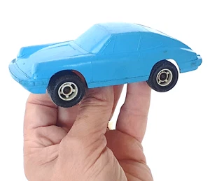 Plasto Finland 1:36 PORSCHE 911 Sportscar Blue Vinyl PVC Model Car NM`70 RARE! - Picture 1 of 7