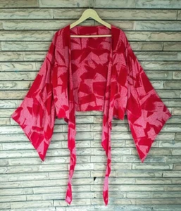 Krepp rot Wickel Top Bindebluse Boho Crop Tops Kleid Mädchen Frau Kleidung PSW1513 - Bild 1 von 8