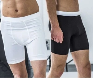 Mens Baselayer Base layer shorts WHITE BLACK Cycling, sports etc Tombo TL695 NEW - Picture 1 of 1