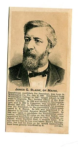 Victorian Trade Card HOODS SARSAPARILLA Presidential Campaign Cd JAMES BLAINE - Picture 1 of 1