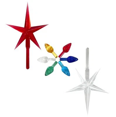 ® Pequeñas luces de árbol de Navidad de cerámica torcida - colores surtidos + 2 estrellas en RE... Foto 1 de 4