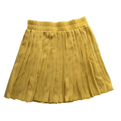 Mini falda amarilla Everly plisada cintura elástica para mujer talla pequeña Foto 1 de 4