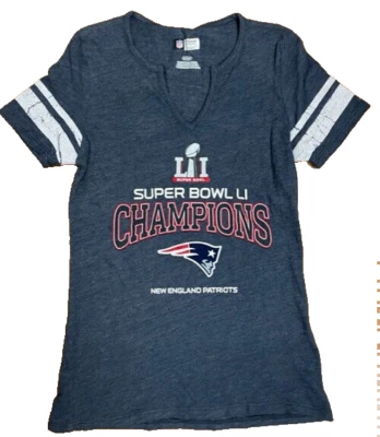 NFL NEW ENGLAND PATRIOTS MUJER SUPER BOWL LII CAMISETA (AZUL/BLANCO, GRANDE) NUEVA CON ETIQUETAS Foto 1 de 3
