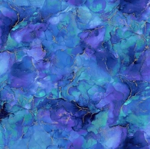Patchwork Quilting Sewing Fabric Midas Pansy Metallic 50x55cm FQ - Foto 1 di 4