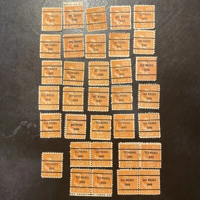 Orange Postage Stamp For Crafting 34 Copies Scott 803 Des Moines Iowa Precancels - Image 1 of 4