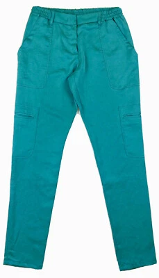 Ice Iceberg Cargo Pants Women’s 6 Crashed Satin In Turquoise - Image 1 of 4