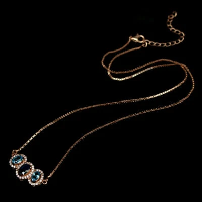 Collar De Topacio Y Zafiro: Collar De Topacio Natural Y Zafiro De Plata N383 - Imagen 1 de 4