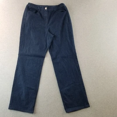 Pantalones de mezclilla para mujer Appleseed talla 8P elásticos cintura laterales lavado oscuro Normcore lindos de moda Foto 1 de 4