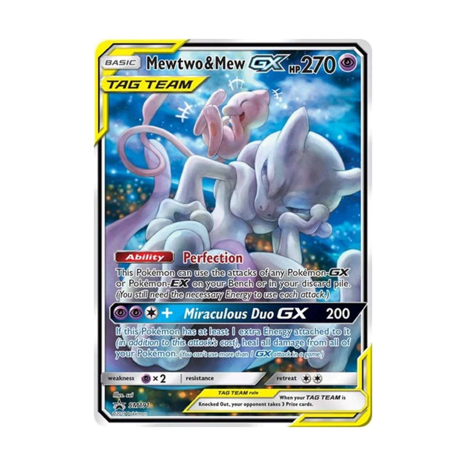 Pokemon SM Promos Mewtwo & Mew GX - SM191 (P) #SM191 (Holo) VG- - Image 1 of 1