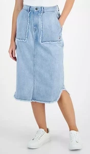 Nautica Jeans Women's Blue Utility Denim Midi Skirt Size 6  NWT  $89 - Picture 1 of 6