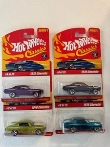 Hot Wheels Lot 4x Classics Series 1 1970 Chevelle #8/25 J1 - Picture 1 of 1