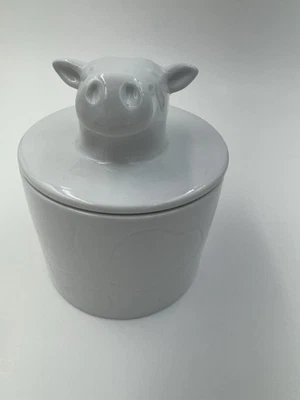Campana de mantequilla con cabeza de vaca blanca con diseño de estampado de vaca Foto 1 de 4