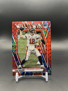 Tom Brady 2021 Panini Mosaic Will To Win Red PRIZM SP Tampa Bay Buccaneers - Bild 1 von 2