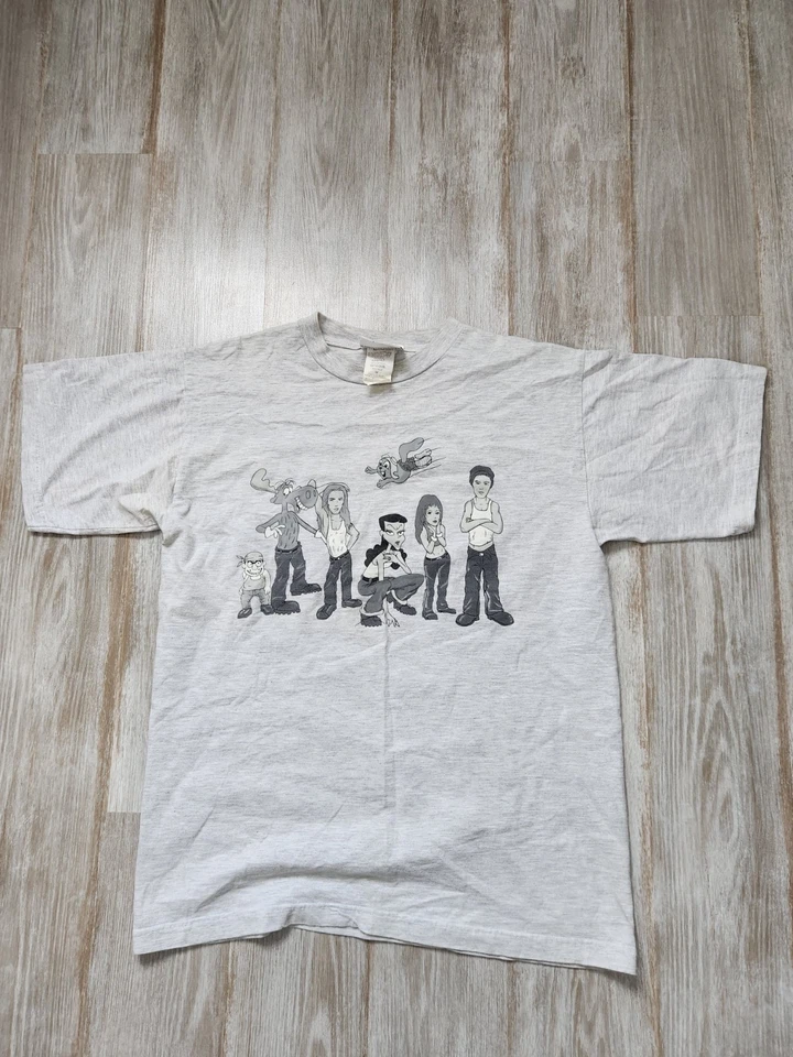 Camiseta De Colección '96 Universal Bullwinkle & Moose Gris Cuello Redondo Manga Corta EE. UU. Talla M Foto 1 de 4