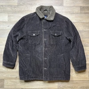 Vintage Gap Corduroy Sherpa Lined Jacket Mens Large Brown Trucker Chore Work Y2K - Picture 1 of 9