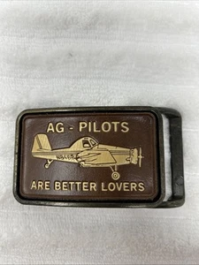 AG-PILOTS Are Better Lovers Belt Buckle Vintage Aviation USA ๐บ๐ธ - Picture 1 of 6